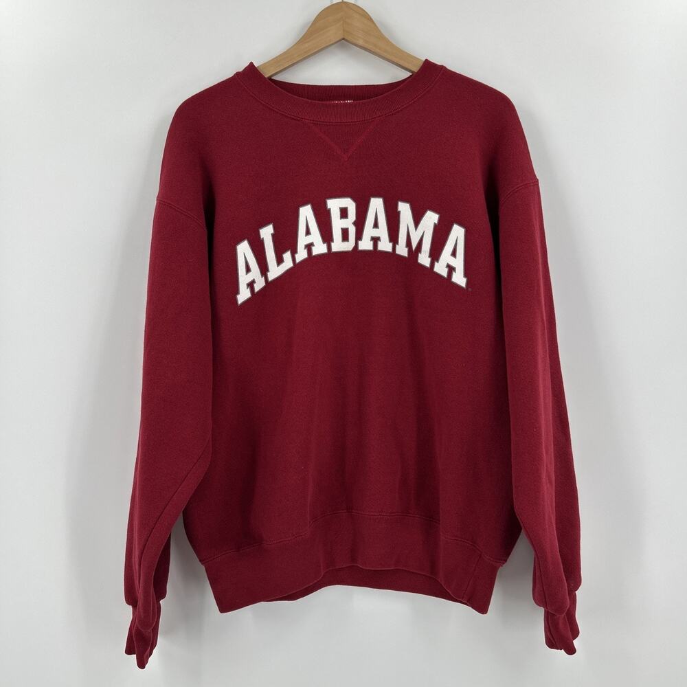 Vintage Alabama Crimson Tide Sweatshirt Mens Medium Red Block Letters Soffe